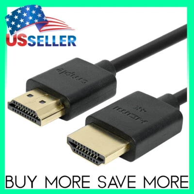 CMPLE Slim HDMI Cable Short Long High-Speed HDMI Cord UHD TV 3D 2160p 1080p 4k 2k LOT