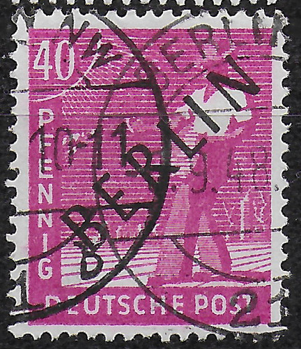 Berlin 1948. 40 PFENNING Allied Occupation Black Overprint. Michel 12, USED
