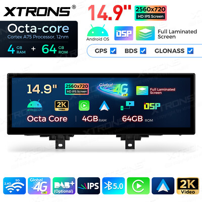 For BMW 3 4 Series F30 F32 F80 F82 Android 14 14.9'' 2K 4G 64G CarPlay GPS Audio