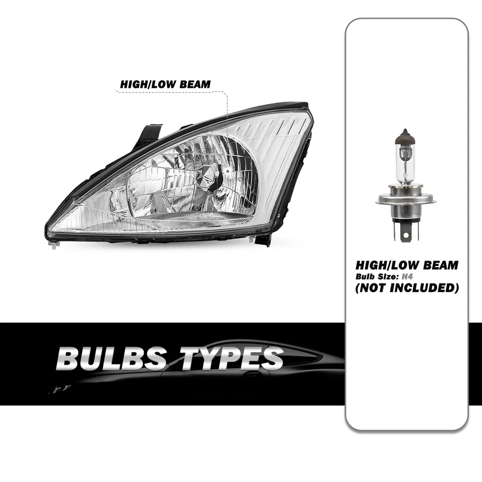 Faros cromados transparentes izquierda+derecha para Ford Focus 2000-2004 estilo OE 2 piezas 00-04 Foto 2 de 4