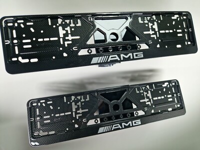 Mercedes AMG Kennzeichenhalter Rahmen Einfassung Carbon 2 Stück