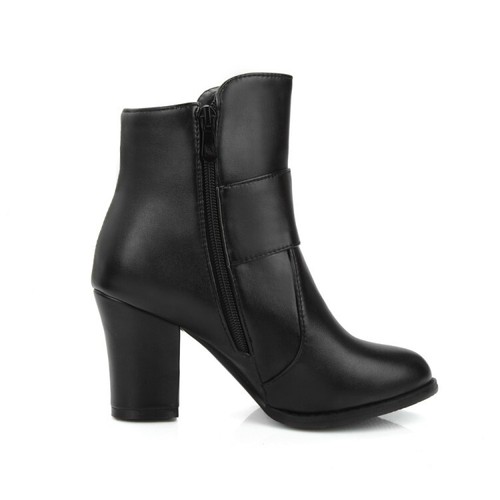 Zapatos para mujer de cuero sintético tacones altos con cremallera botas al tobillo talla grande EE. UU. - Imagen 12 de 19