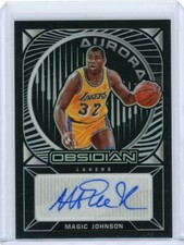 2020-21 Panini Obsidian Basketball Aurora Autograph #AU-MJO Magic Johnson #20/49