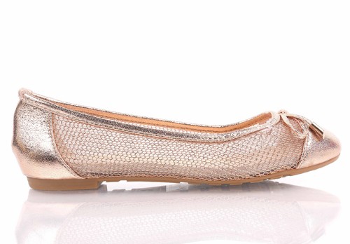 3-farbige Damen-Ballerinas schmale Zehenpartie Netz und Schleife Slipper nur gepolstert - Bild 18 von 22