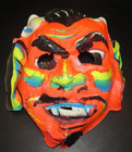 EARLY VINTAGE HALLOWEEN MASK DEVIL SATAN LUCIFER GLOWS IN THE DARK THIN PLASTIC — photo 1