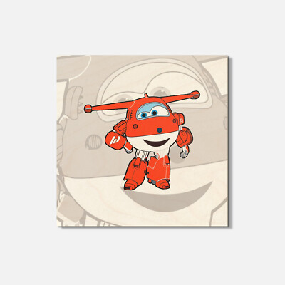 Super Wings Cartoon Jett 4'' X 4'' Square Wooden Coaster | eBay