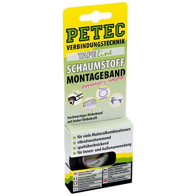 Doppelseitiges Klebeband Zierleisten Montageband 12mm Petec Schaumstoff Tape KFZ