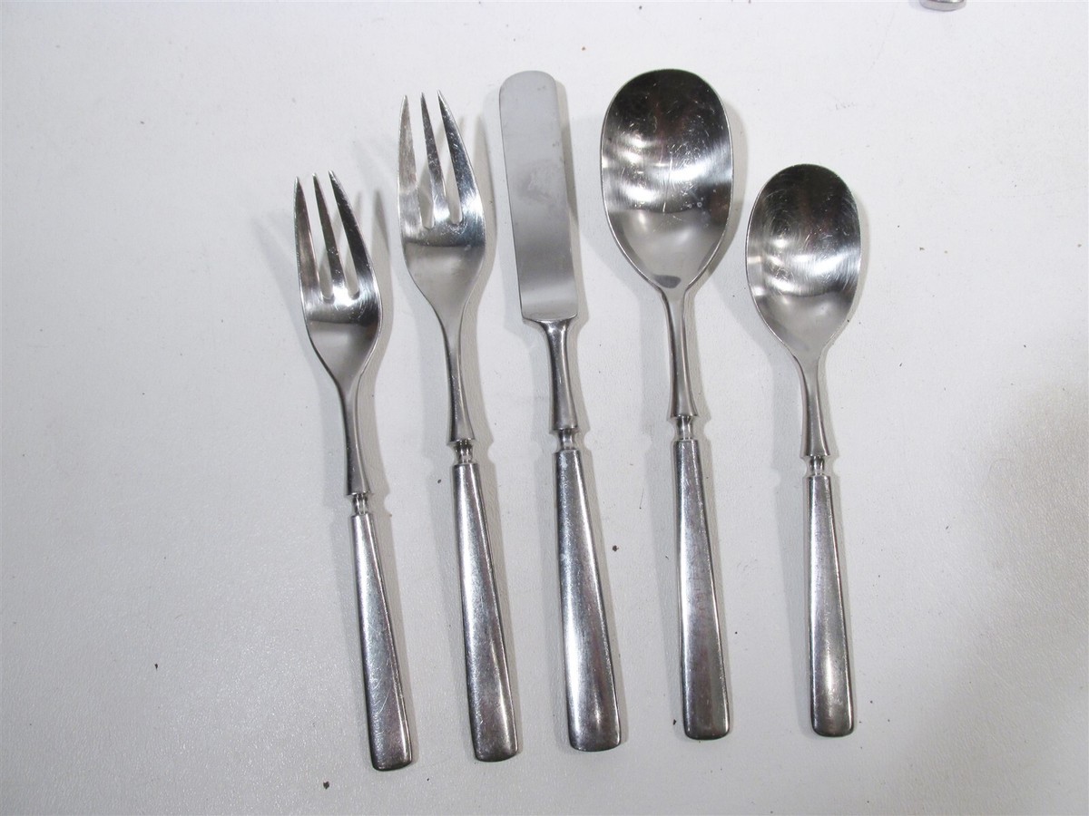Dansk Sprogbrug & Dansk udtale セット Midcentury Dansk Japan Jens Quistgaard Anvil 31 Pc Flatware