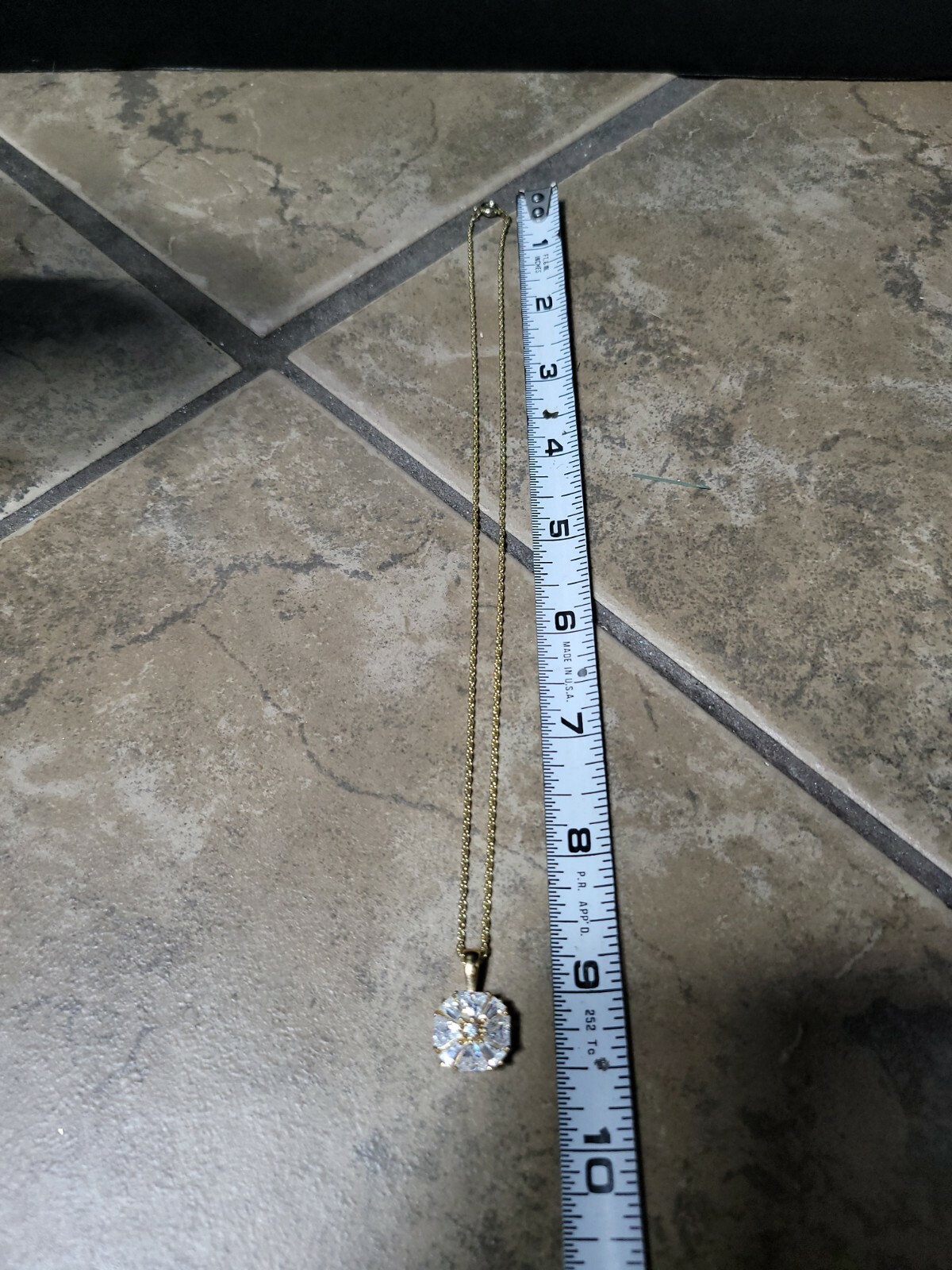 Triangular Crystals in Square Pendant Shape Neckl… - image 8