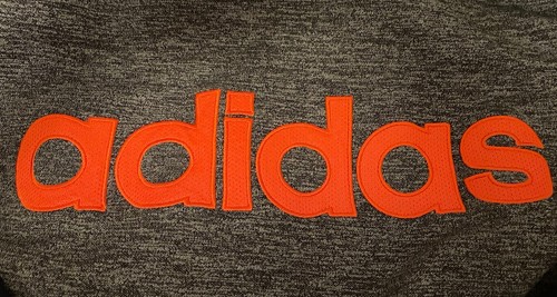 Adidas Youth Boys Size XL 18-20 Hooded Sweatshirt Embroidered Navy Orange Grey - Picture 3 of 13