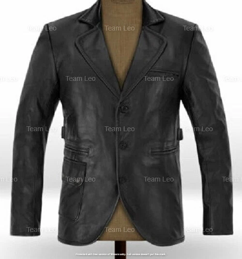 Men s Jean Claude Van Damme Until Death Leather Blazer Genuine