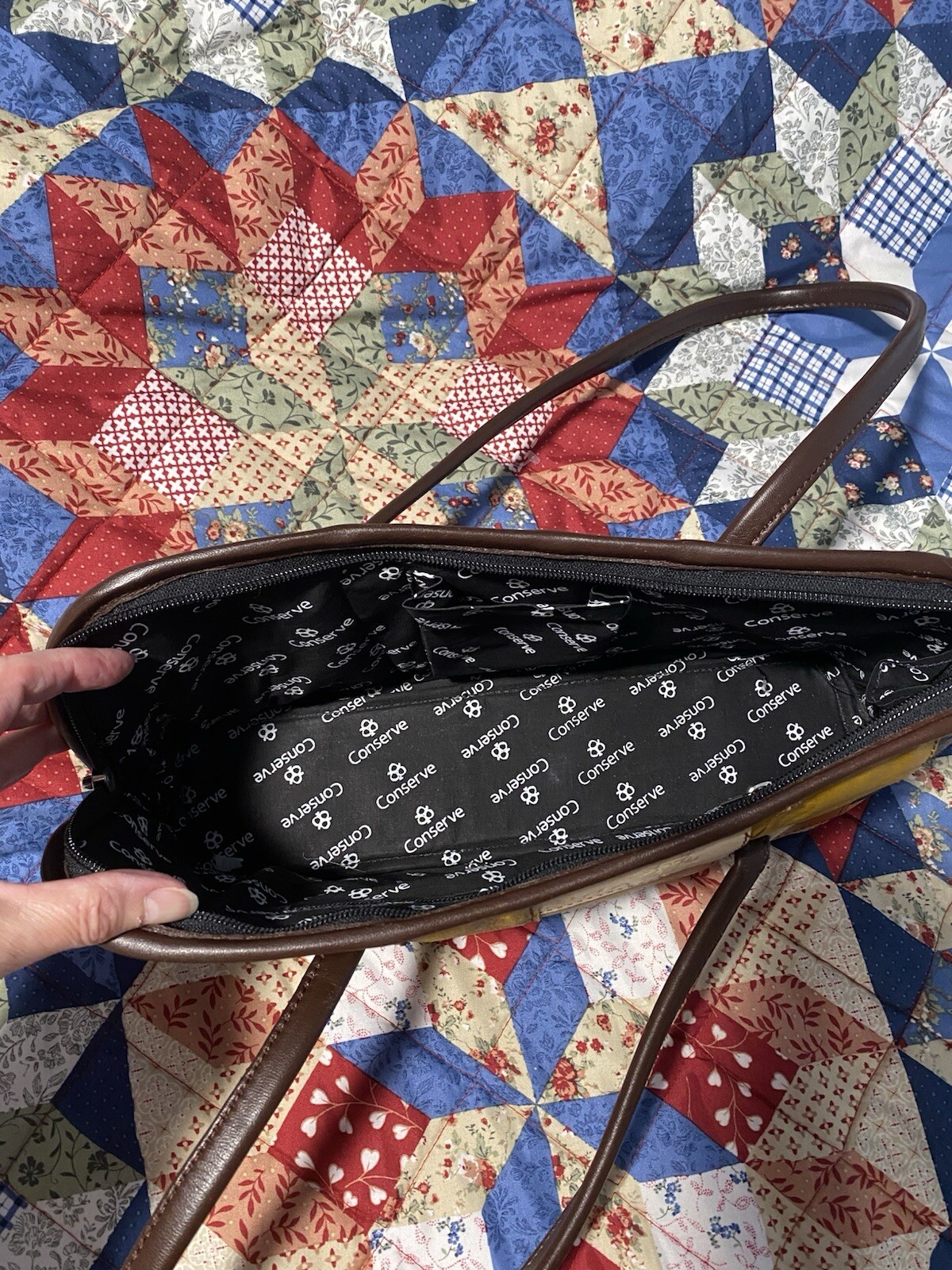 Leather Conserve Patch Work Purse - image 7