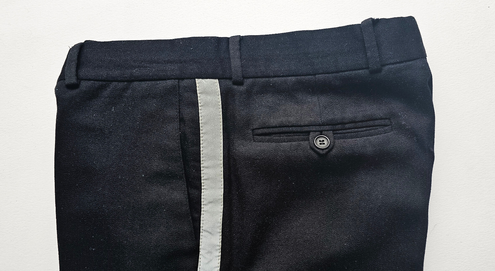 RARE & IMPORTANT PIECE 1995 HELMUT LANG Men’s tux trouser w reflective stripe. image 6