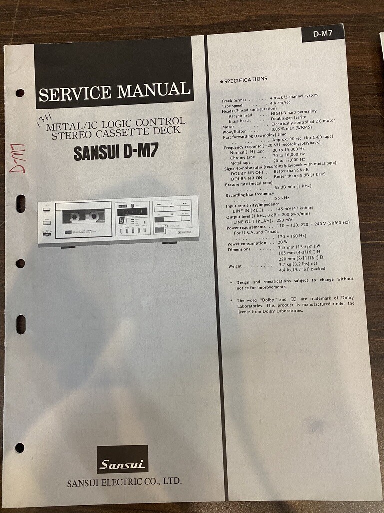 Sansui d-m7 vintage audio equipment - eBay listing photo 3