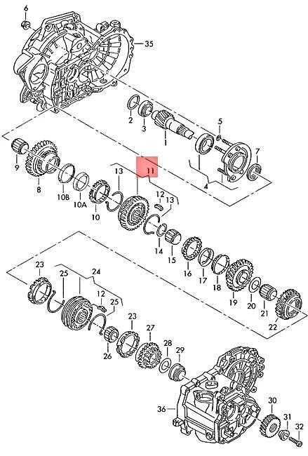 Cubo de sincronização genuíno VW SEAT AUDI SKODA com colar de bloqueio 02A311239E - Imagem 2 de 2