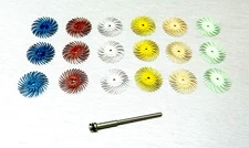 3M Radial Bristle Disc Brush Assortment 19 Pc Set 3/4" - 6 Grits 3 ea + Mandrel