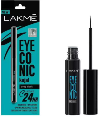 LAKME KAJAL -EYECONIC KAJAL EYE LINER - KOHL BLACK -SMUDGE PROOF 0,35g Doppelpack
