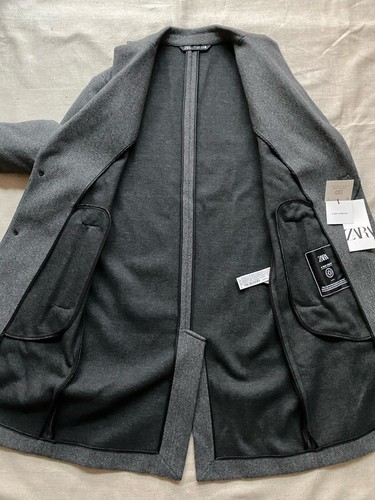 ❤️🔥ZARA Man MENS Size M COAT COMFORT KNIT Grey Brand NEW ⭐️⭐️⭐️ - Picture 8 of 19