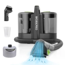 WORKPRO Portable Carpet Spot Upholstery Cleaner 13KPa 54 oz Tank Versatile Tools