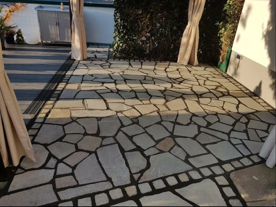 Natursteine Sandsteinplatten Steinplatten Terrassenplatten Sandsteine Antik Grau - Bild 4 von 4