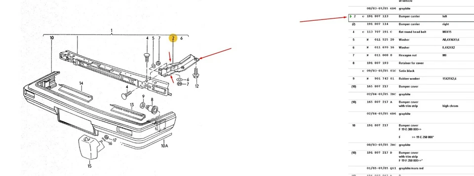 Genuine Volkswagen Golf 1990-1992 Front Left Bumper Carrier 191807113 - Image 3 of 4