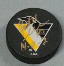 Patrick Lalime, Pgh Penguins, Signed Ravens Athletic, NHL Puck, UNUSED