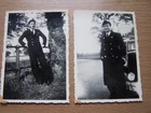 2 x Vintage Photographs WW2 Naval Sailors in Uniform Navy Military