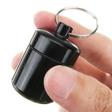 Aluminum Pill Keychain Holder Waterproof Small Pill Box Portable Organizer