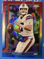 2025 Topps Chrome JOSH ALLEN  RED WHITE BLUE REFRACTOR #34 BILLS