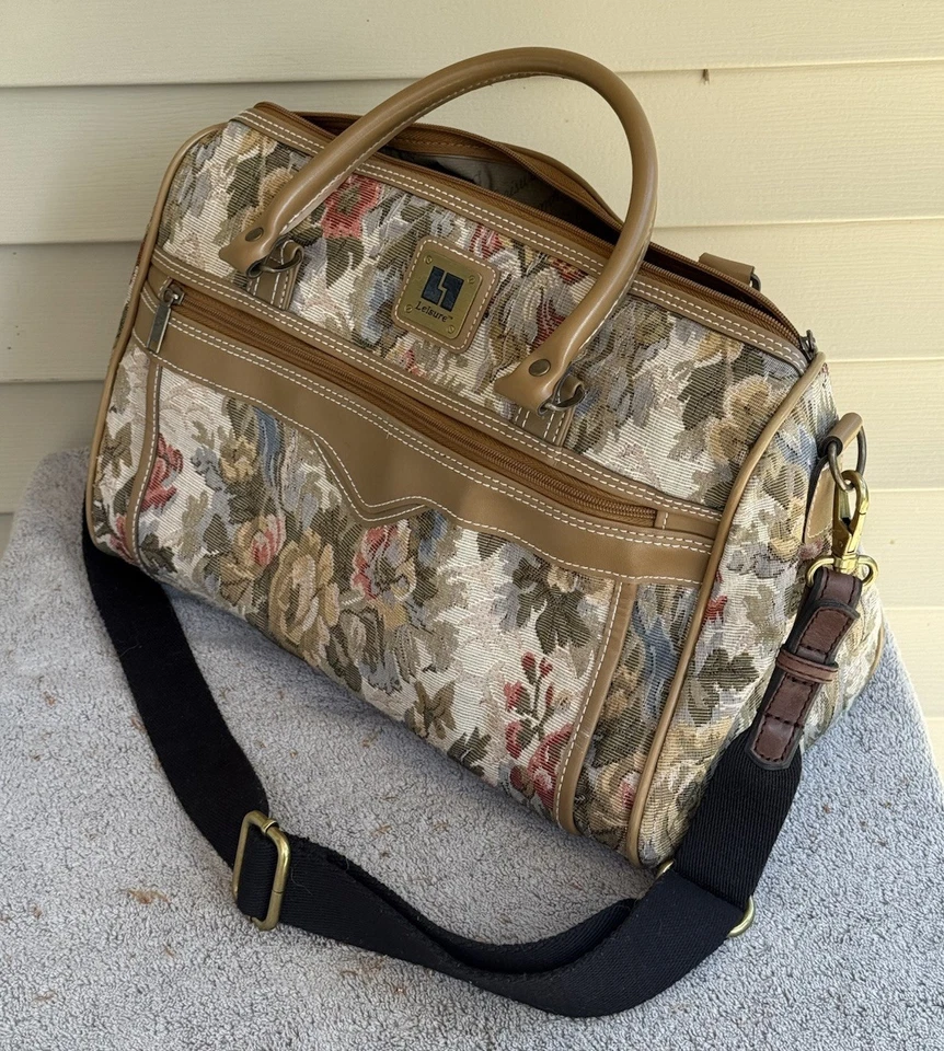 BOLSO DE LONA TAPIZ FLORAL MARCA OCIO ~ LLEVAR ~ BOLSA DE VIAJE ~ EQUIPAJE Foto 2 de 4