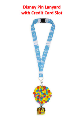 NEW Disney Parks Pin Lanyard/Credit Card Holder Up Balloon House Carl & Ellie 3D