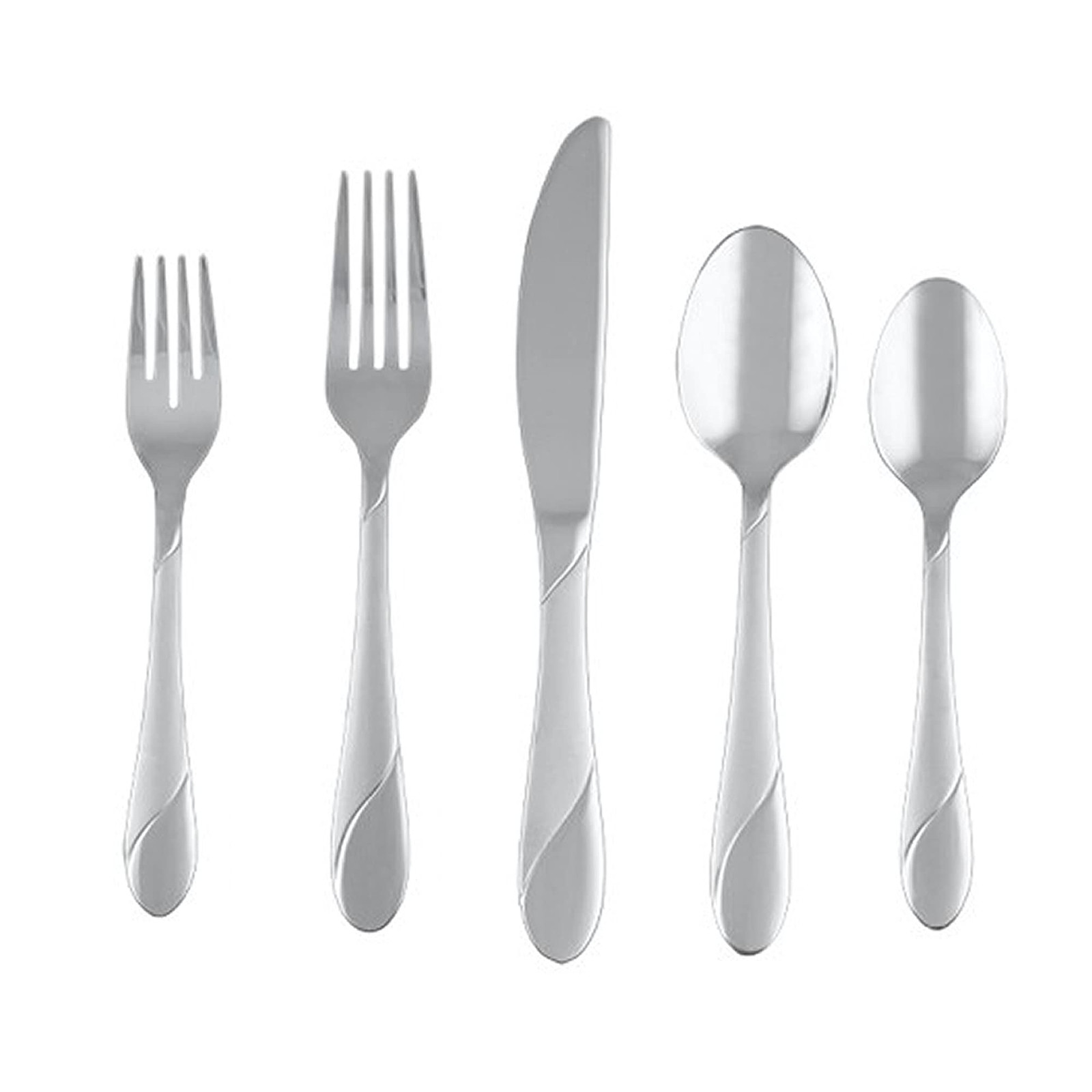 Silversmiths Swirl Sand 20-Piece Stainless Steel Flatware Set