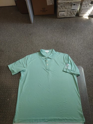 HERREN PETER MILLAR SOMMER KOMFORT GRÜN GEOMETRISCHER DRUCK POLO GOLF SHIRT GRÖSSE XXL