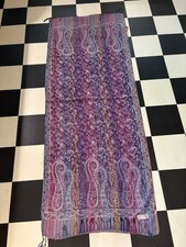 New Paisley Cashmere Pashmina Scarf Shawl Fringe Plum Blue Gold Jerusalem