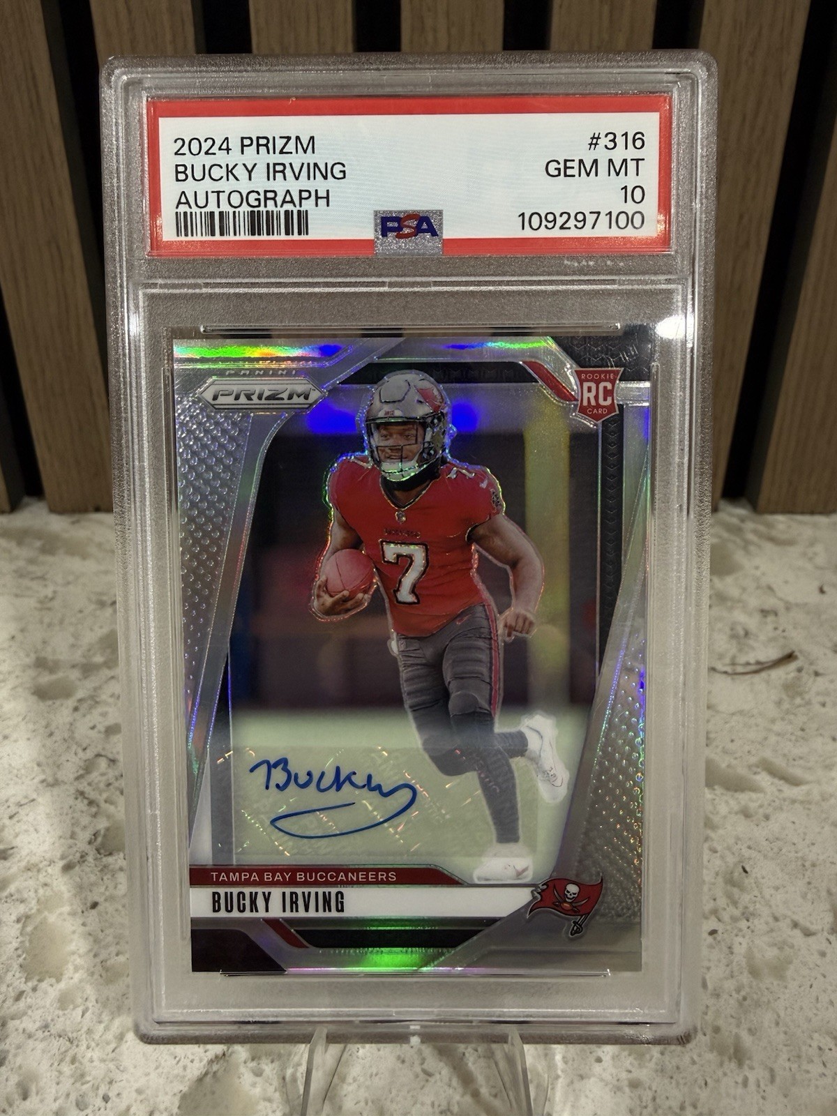 2024 Panini Prizm Rookies Bucky Irving #316 Silver Prizm Autographs AU RC PSA 10