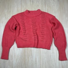 Free People Lyra Reef Bell Song Pullover Cropped Coastal Boho Knit Sweater Small