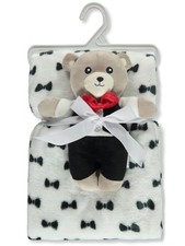 Duck Duck Goose Baby Boys' 2-Piece Tux Plush Blanket Toy Set Color: multi Size: