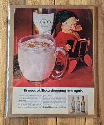 Bacardi Rum Print Ad from Life Magazine, Vintage 1971, Great for Framing