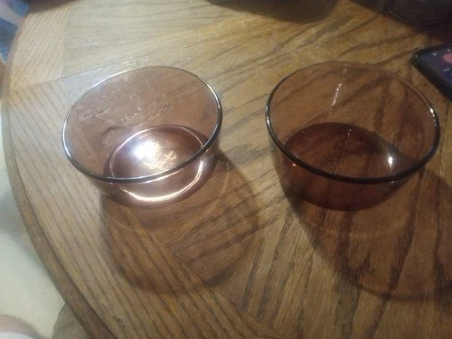 Set Of (2) Pyrex Cranberry 2 Cup 500 ml Souffle Dish Custard Cup Bowl 7200 Lot