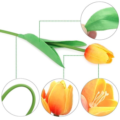 5-15 Pcs Artificial Tulip Flowers PU Fake Home Wedding Party Table Spring Decor - Picture 7 of 18