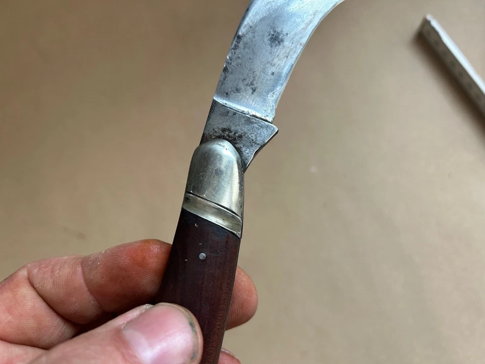 Hippe Rebmesser Veredlungsmesser mit Holzgriff Neusilber scharf - Bild 4 von 4
