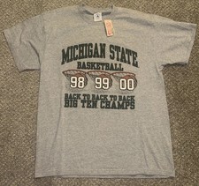 Vintage Michigan State Spartans Basketball NCAA 1998-2000 Champs NOS NWT T Shirt