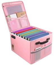 TOMKID Fireproof File Storage Box, Collapsible Organizer with Lid
