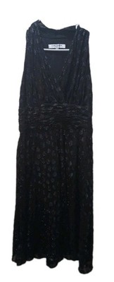 Evan Picone Ĺittle Black Dress Women Sz 8 Black Metallic Polka Dots Marilyn Glam