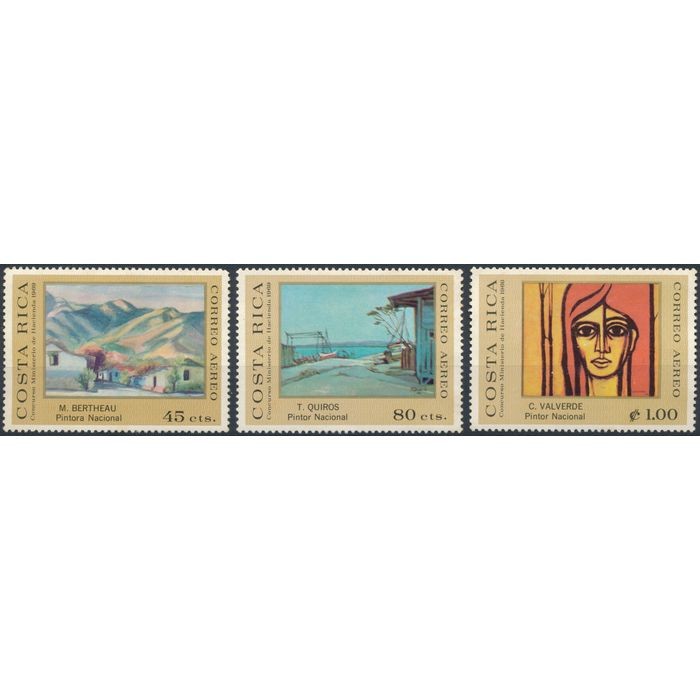 Costa Rican Paintings: 3 Values - Costa Rica 1970 - NM H - Sc C511/3