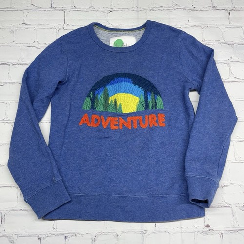 Mini Boden 7-8 Adventure Sweatshirt Outdoor Embroidered Chenille Cotton Pullover - Picture 2 of 8
