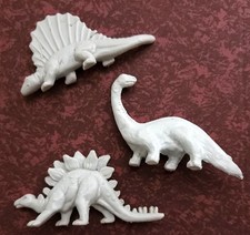 Marx Vtg 1970s Prehistoric Playset Light Gray Plastic Dinosaur Lot of 3
