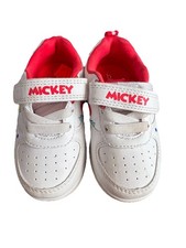 Disney Junior Mickey Mouse Baby Sneakers White Red Hook Loop Size 6