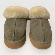 UGG Disquette Women  s Slippers US 8 Grey Suede Shearling Lined Slip-On