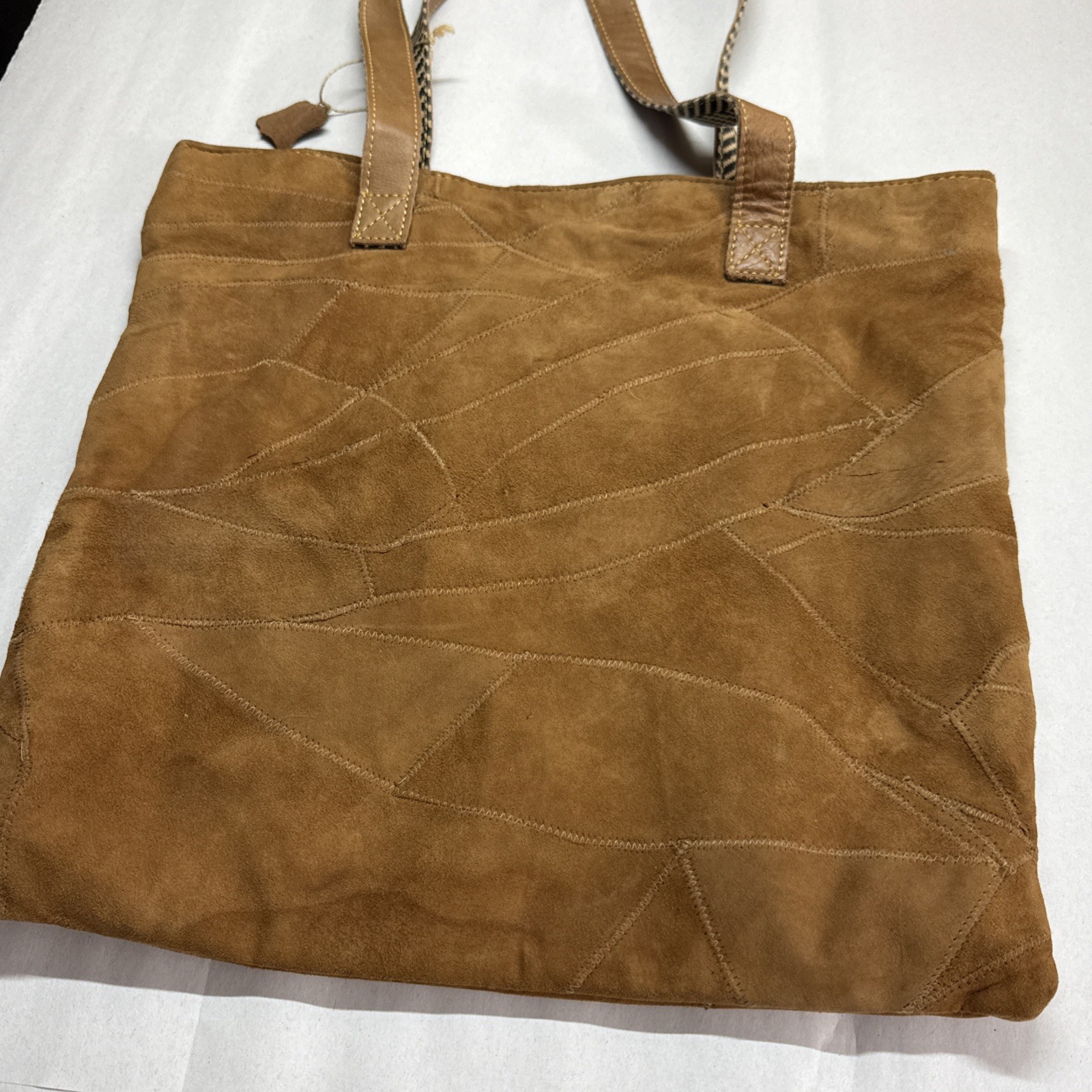 Vaan & Co Upcycled Patchwork Leather Suede Handba… - image 5